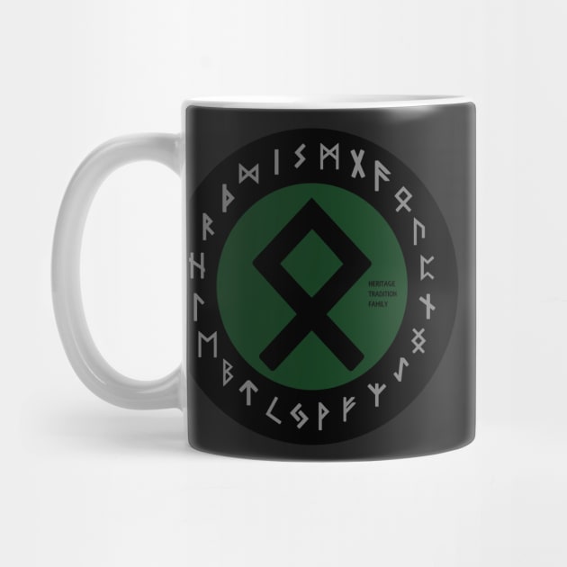 Green Othala Futhark Rune Symbol by DepicSpirit